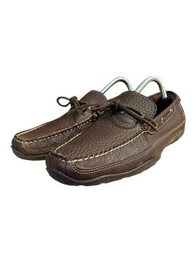 L.L. Bean Dark Brown Leather Slip On Driving Moccasin Shoes Men’s Sz 10.5